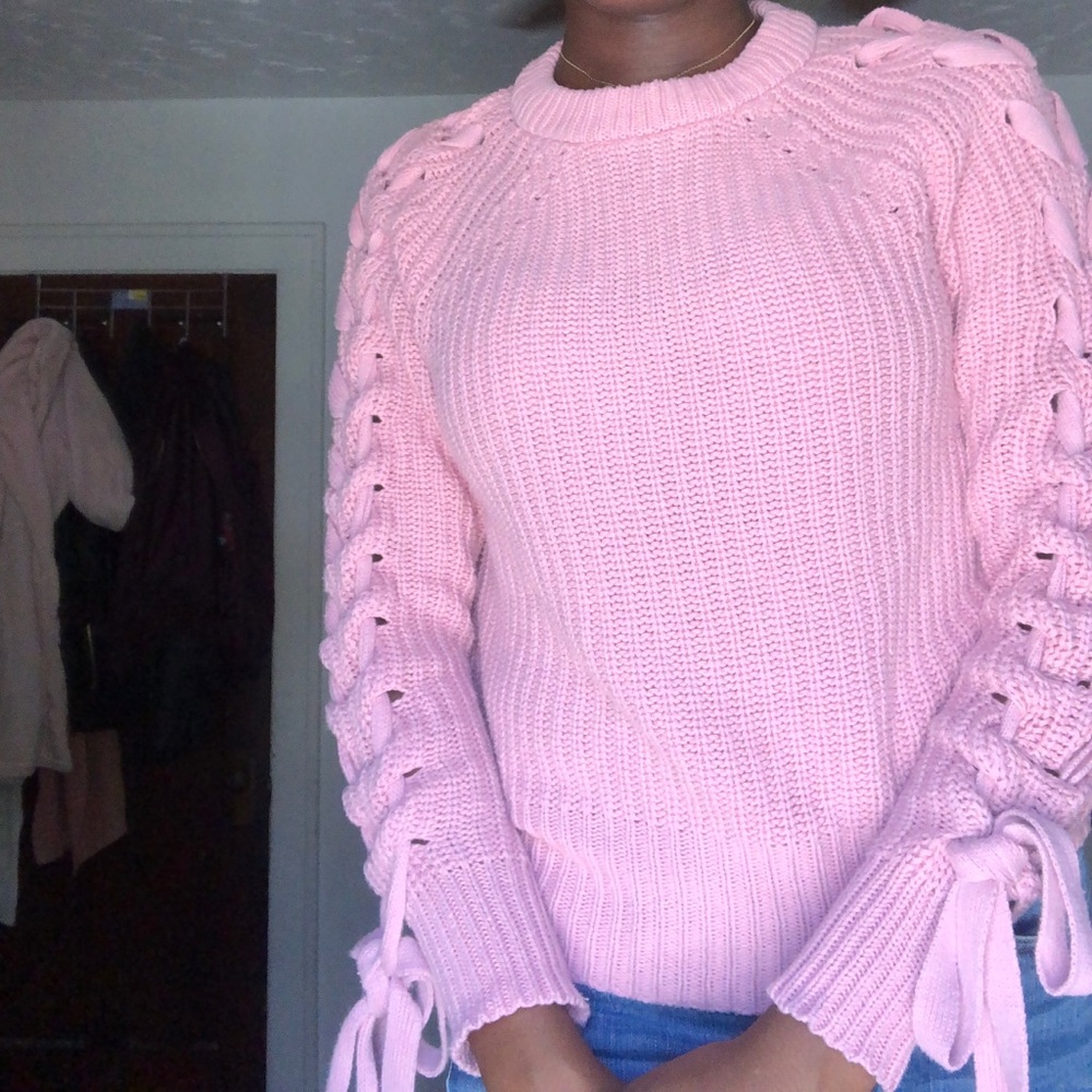 Pink ribbon sweater